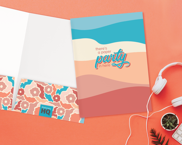 Die cut folder with foil