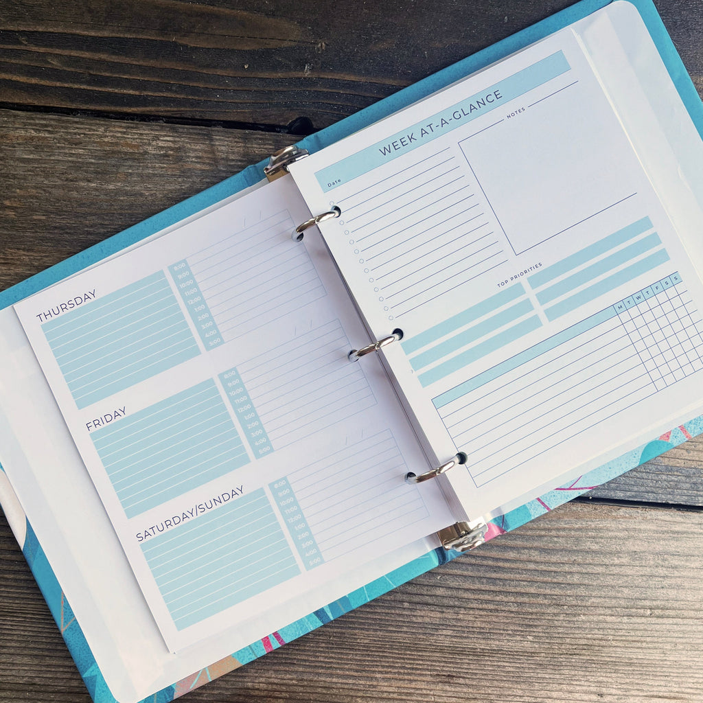 Small custom printed binder with full color inside pages.