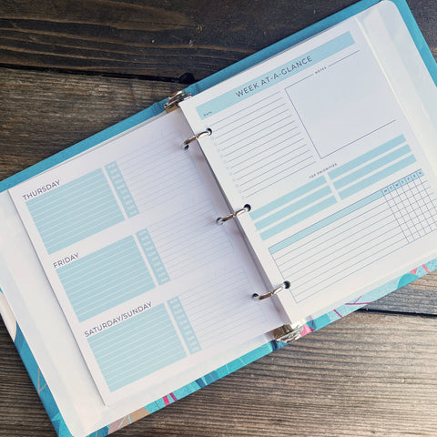 Small custom printed binder with full color inside pages.