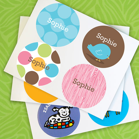 2" round sticker with customized design