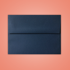 A2 navy envelope with custom design