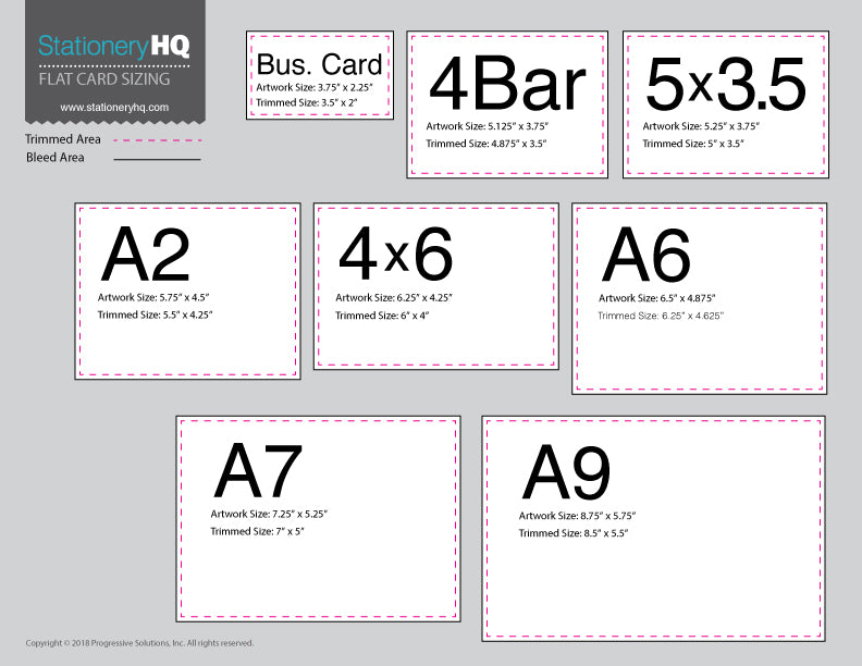 Standard Stationery Sizes with a Cute Little Cheat Sheet