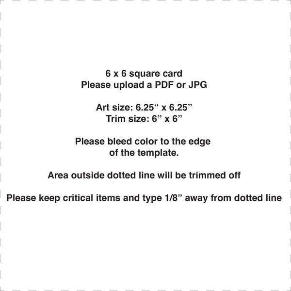 6 x 6 Flat Card