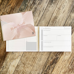 Hard Cover wire-o 8.5 x 11 Landscape Planner, BLACK ink text