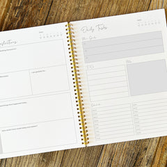Hard Cover Planner, wire-o 8.5 x 11 Portrait, BLACK text